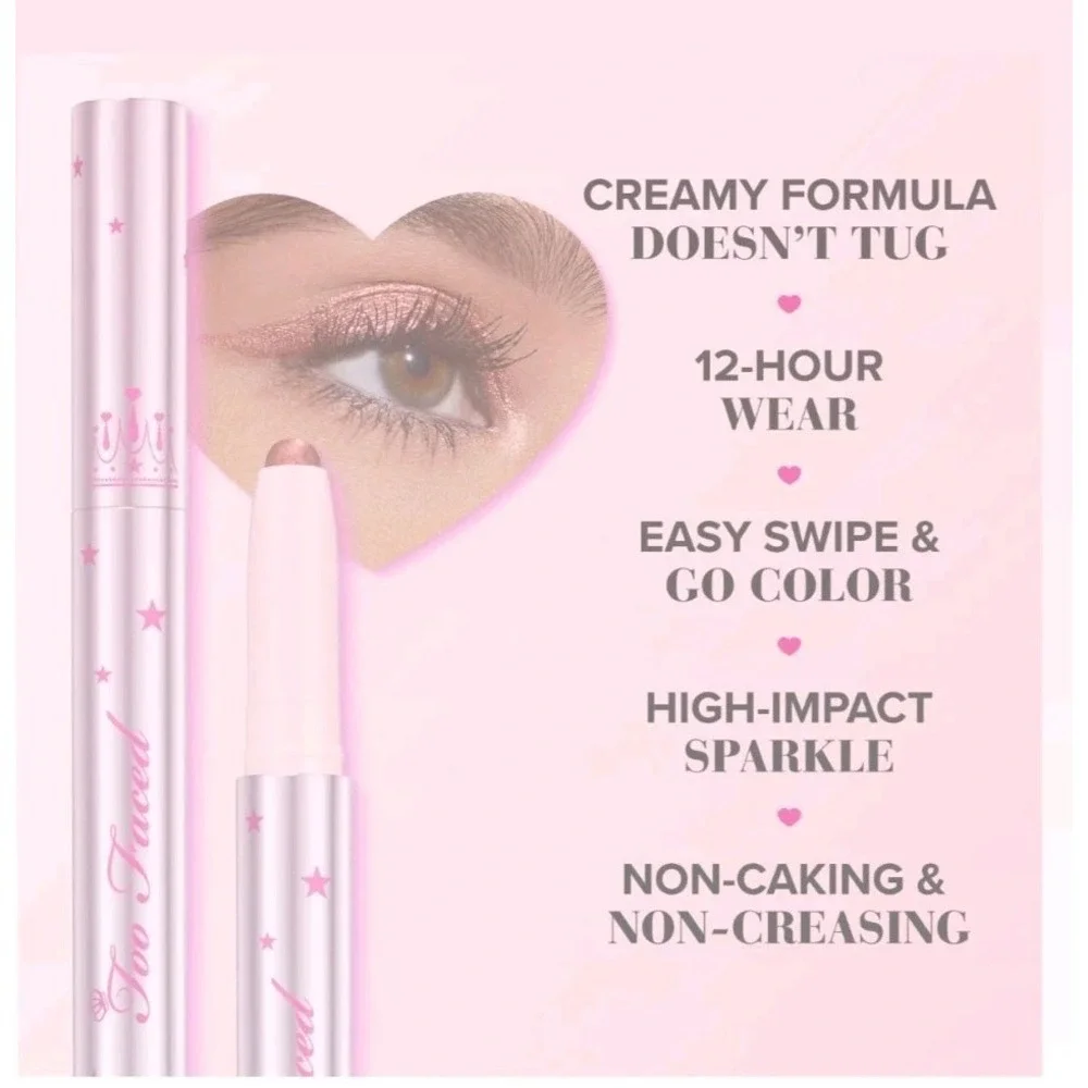 Too Faced Quickie Queen Cream Eyeshadow Stick Chocolate Sprinkles NIB 1.5g Brown